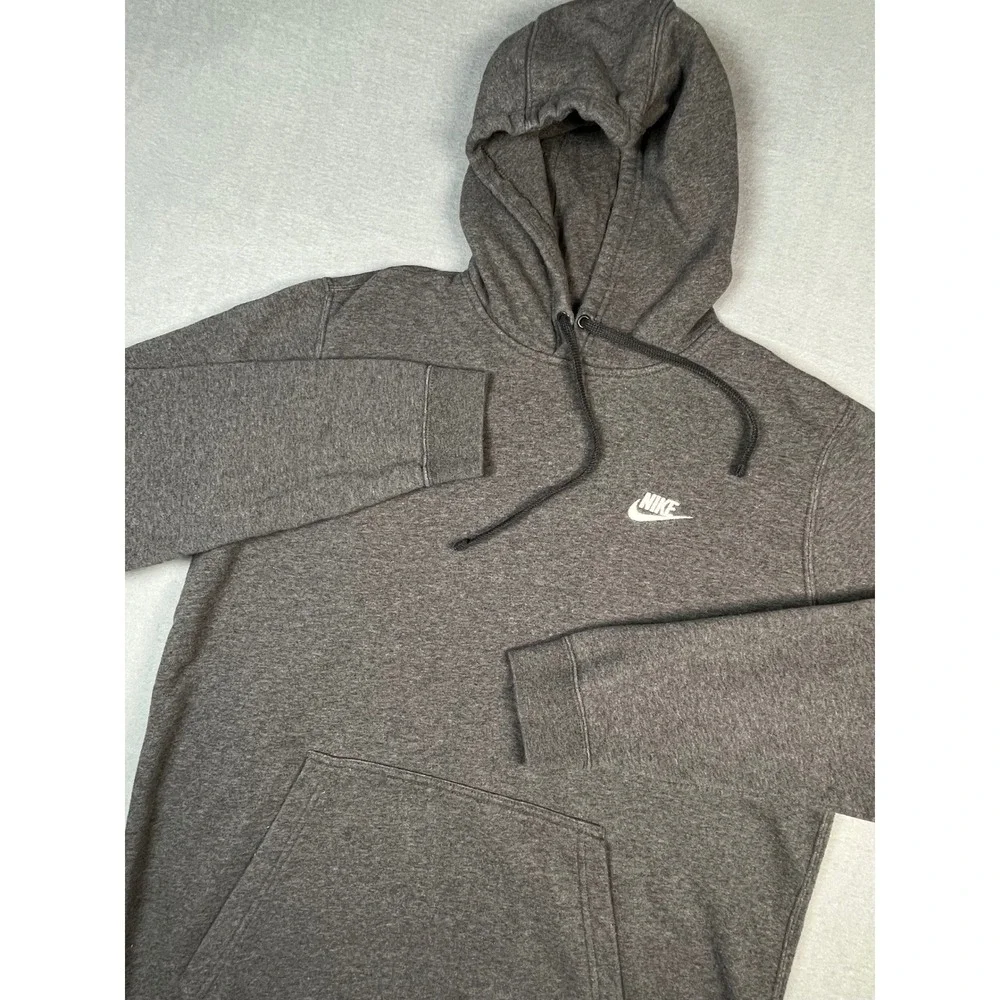 Nike Hoodie Charcoal Grey Pullover Sweatshirt Large Kangaroo Pocket‎ Cotton/poly